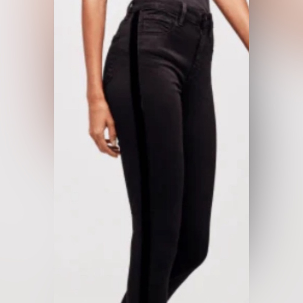L’Agence Margot black on black rhinestone tuxedo stripe NWOT SIZE 24